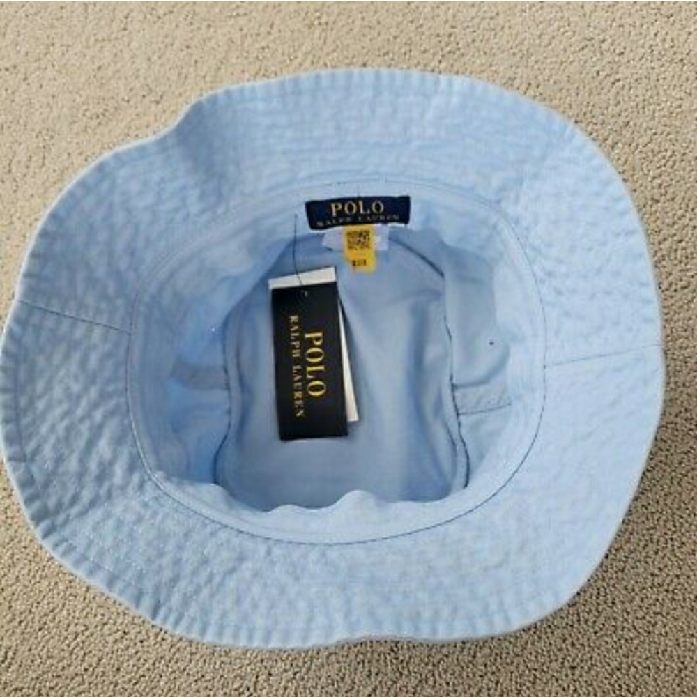 NWT Polo Ralph Lauren Beach Polo Spell-out Bucket Hat - Blue - Picture 5 of 12